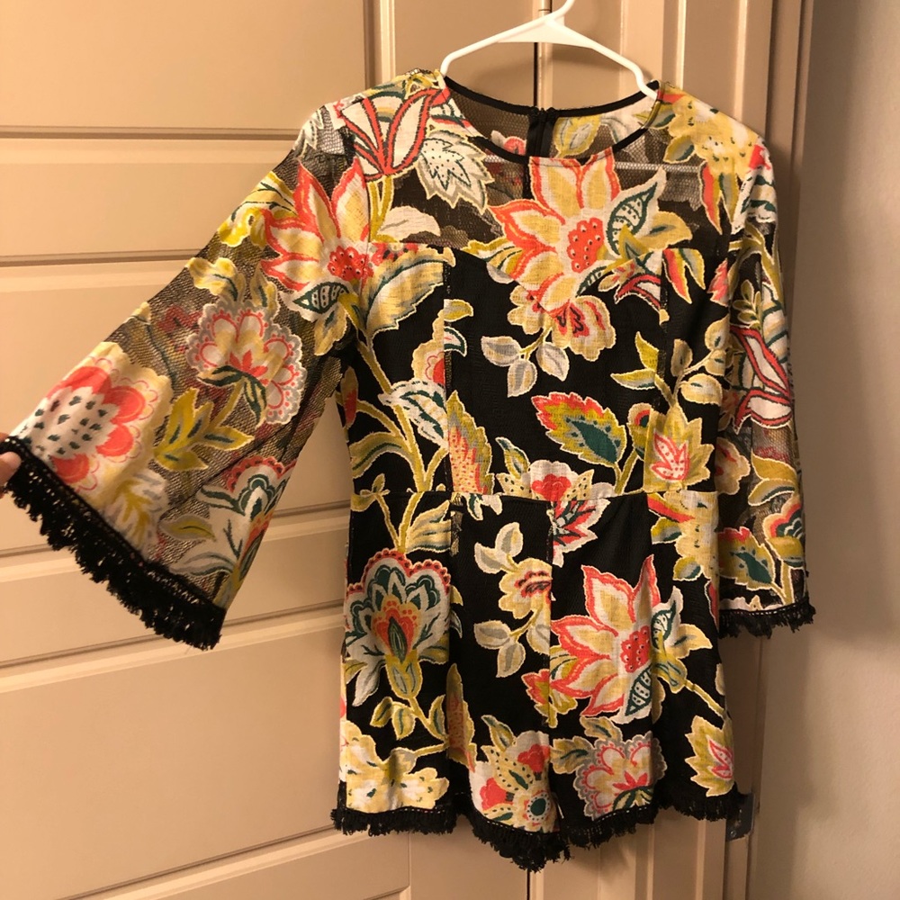 Vici Collection Floral Mesh Romper